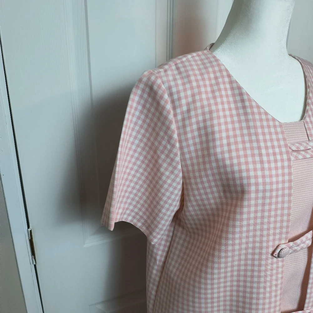 Vintage Willow Ridge Cottagecore modest Pink Gingham 2 Piece Set Size 8 - Picture 3 of 13